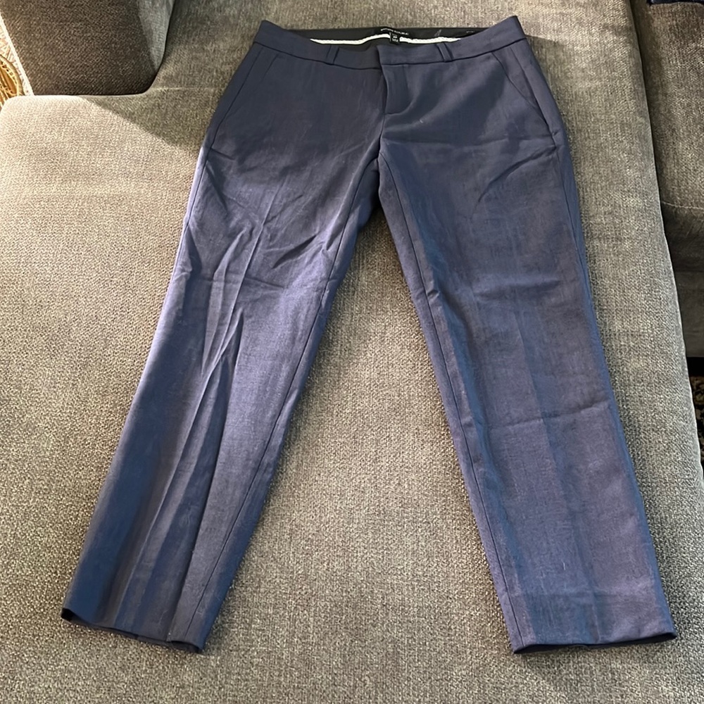 Banana Republic Avery Slim Wool-Blend Pants (Navy Blue)